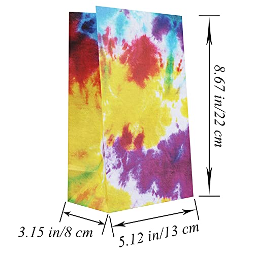 Septo Tie Dye Party Favor Bags, 24 Pieces Camouflage Treat Goody Bags Retro Gift Bags Colorful Kids Party for Birthday Retro Theme - Image 2