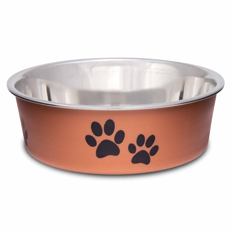 Loving Pets Bella Dog Bowls- Stainless Steel Dog & Cat Bowls - Spill Proof Dog Food Bowl, Cat Bowl, Puppy Essentials & Pet Supplies Great for Home & Travel (Small 10-20 lbs, Copper) - Image 1