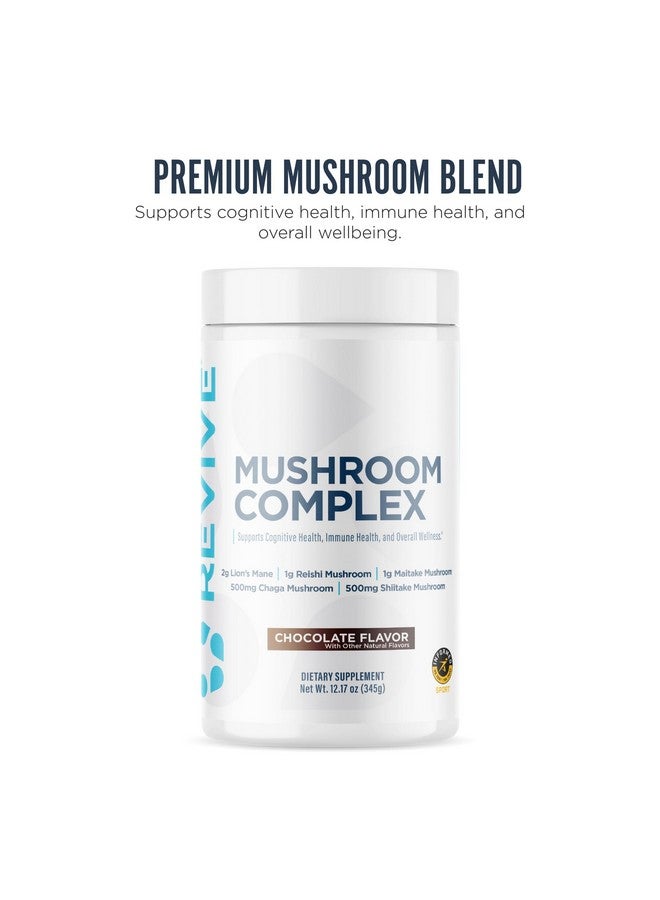 Revive MD Mushroom Powder, Chocolate - Mushroom Supplement Supports Focus, Cognitive, Immune & Brain Health with a Blend of Lion's Mane, Reishi, Chaga, Shiitake & Maitake - Gluten-Free - 30 Servings - Image 2