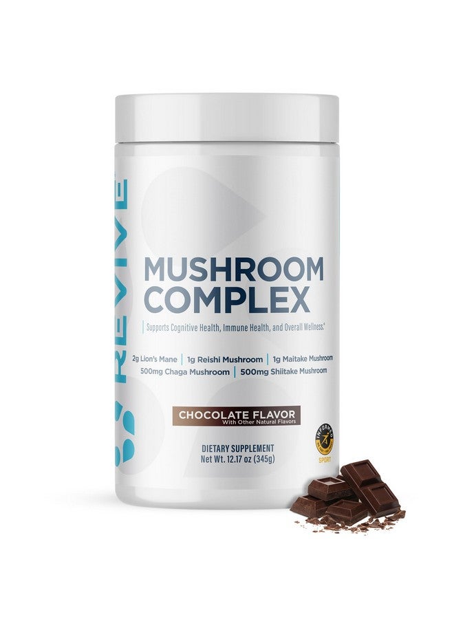 Revive MD Mushroom Powder, Chocolate - Mushroom Supplement Supports Focus, Cognitive, Immune & Brain Health with a Blend of Lion's Mane, Reishi, Chaga, Shiitake & Maitake - Gluten-Free - 30 Servings - Image 1