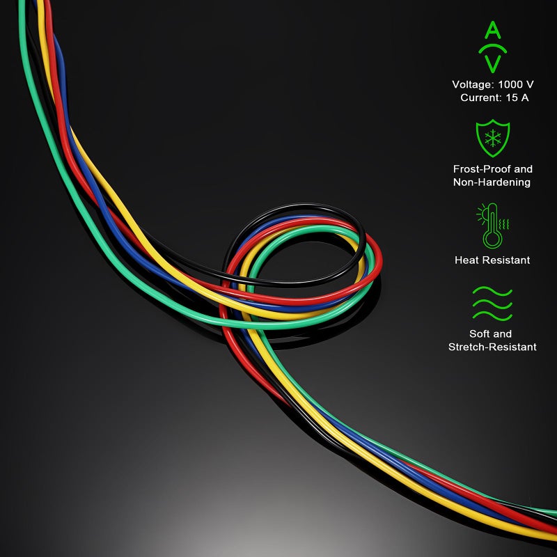 Sumnacon Multimeter Banana Plug to Crocodile Alligator Clip Test Probe, 5PC 4mm Stackable Colorful Silicone Banana Plug to Alligator Clip Test Probe Lead Wire Cable 9.8Ft/3M - Image 5