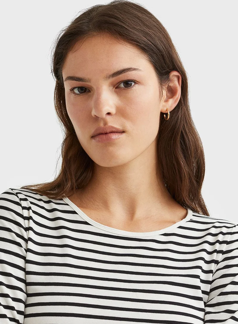 H&M Striped Round Neck Top