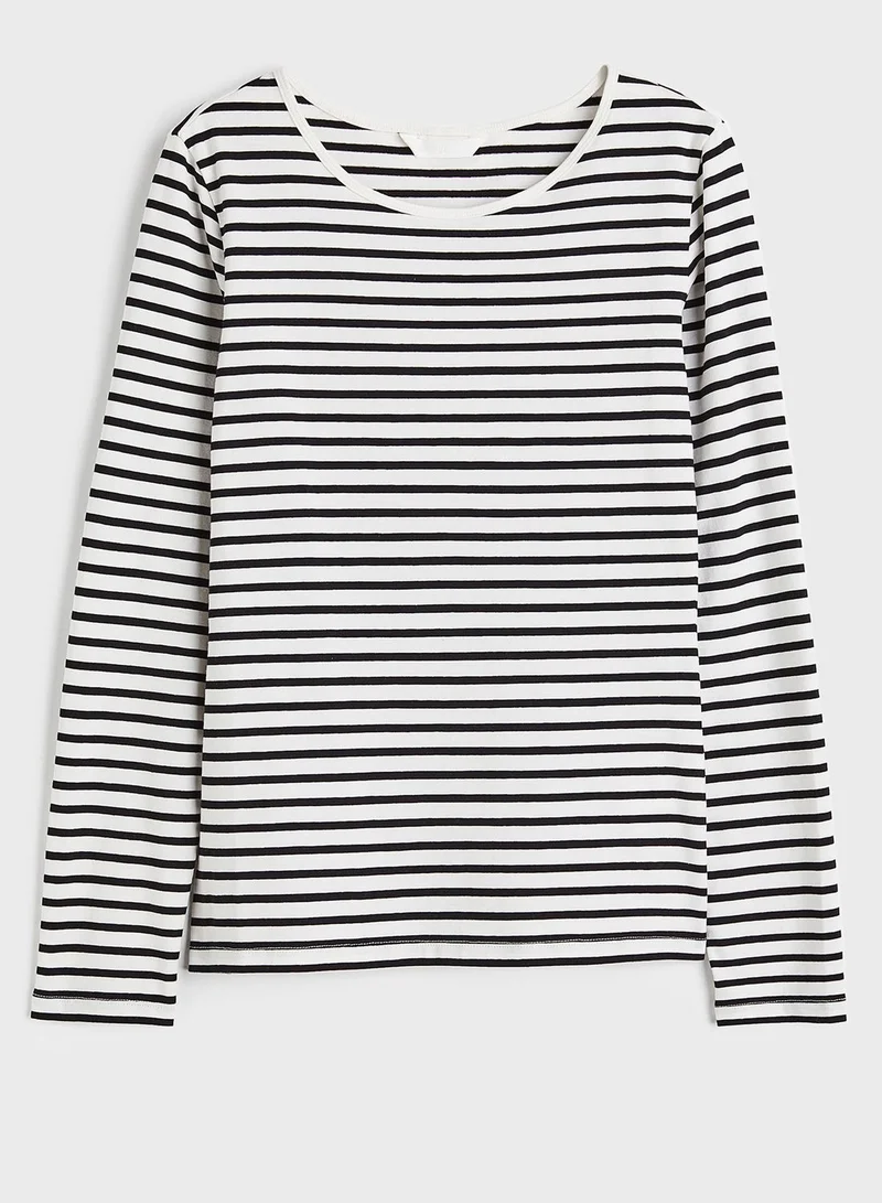 H&M Striped Round Neck Top