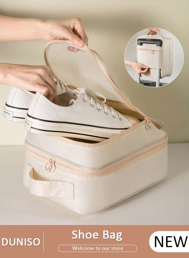 DUNISO Shoe Bag for Travel Holds 4 Pair of Shoes, Shoe Organizer Storage Pouch for Packing with Zipper for Men and Women, Travel and Daily Use for Flying Carry on Luggage Travel Accessories - Image 1