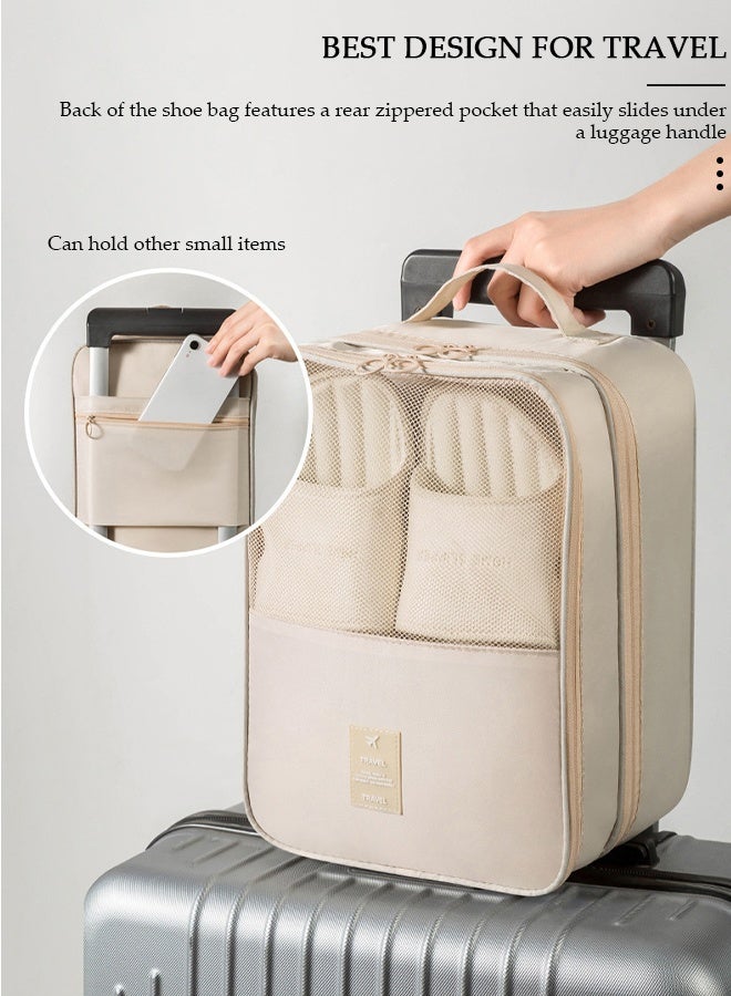 DUNISO Shoe Bag for Travel Holds 4 Pair of Shoes, Shoe Organizer Storage Pouch for Packing with Zipper for Men and Women, Travel and Daily Use for Flying Carry on Luggage Travel Accessories - Image 4