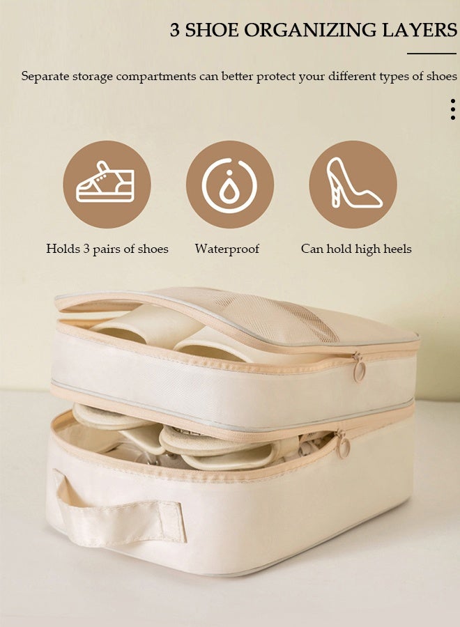 DUNISO Shoe Bag for Travel Holds 4 Pair of Shoes, Shoe Organizer Storage Pouch for Packing with Zipper for Men and Women, Travel and Daily Use for Flying Carry on Luggage Travel Accessories - Image 2