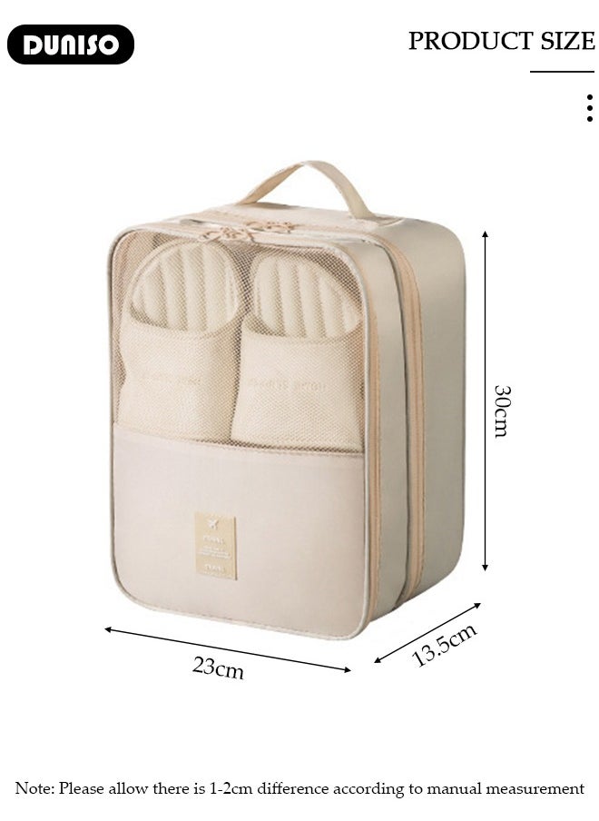 DUNISO Shoe Bag for Travel Holds 4 Pair of Shoes, Shoe Organizer Storage Pouch for Packing with Zipper for Men and Women, Travel and Daily Use for Flying Carry on Luggage Travel Accessories  - Image 4