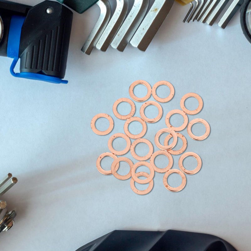 20Pcs Copper Flat Sealing Washers Gaskets O Rings For Fuel Line Hydraulic Brake System Replacement - Image 5