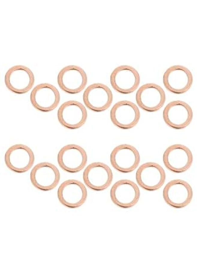 20Pcs Copper Flat Sealing Washers Gaskets O Rings For Fuel Line Hydraulic Brake System Replacement - Image 1