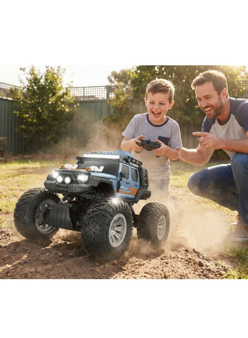 BIG 4WD RC Rock Crawler – Alloy Die-Cast Off-Road Jeep with 2-Speed Transmission, LED Flowing Lights, Sound Effects & 2.4GHz Remote Control – High-Performance Climbing Vehicle (7.4V Rechargeable) - Image 1