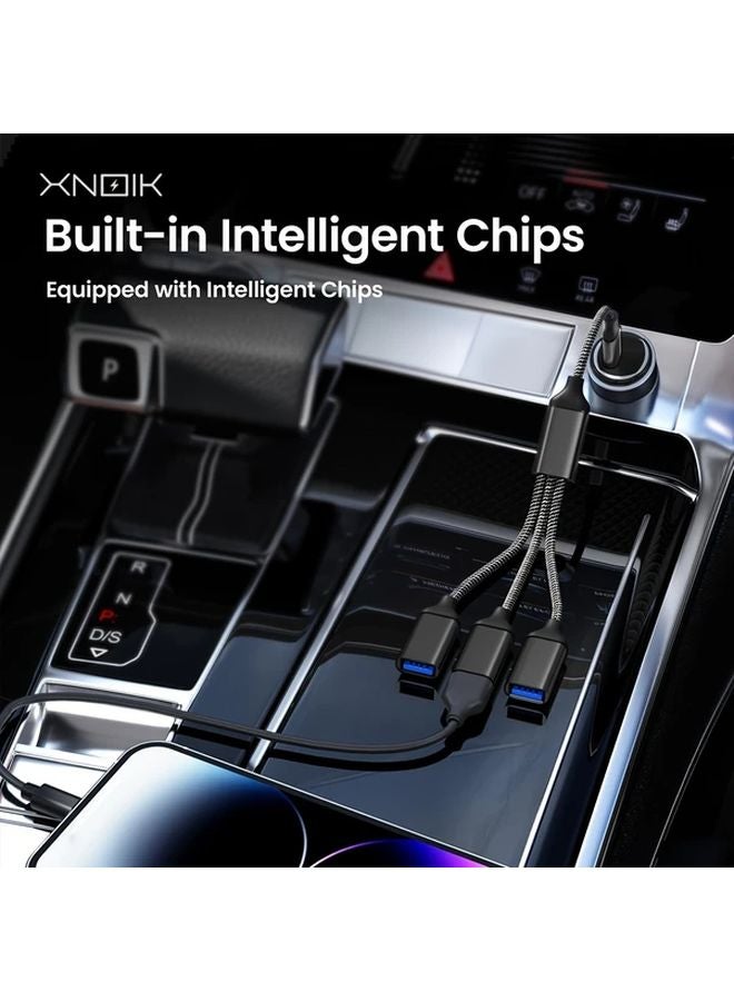 Alloy Black USB 3 Port Extension Cable Nylon Braided Metal Finish Charging Data Transfer - Image 5