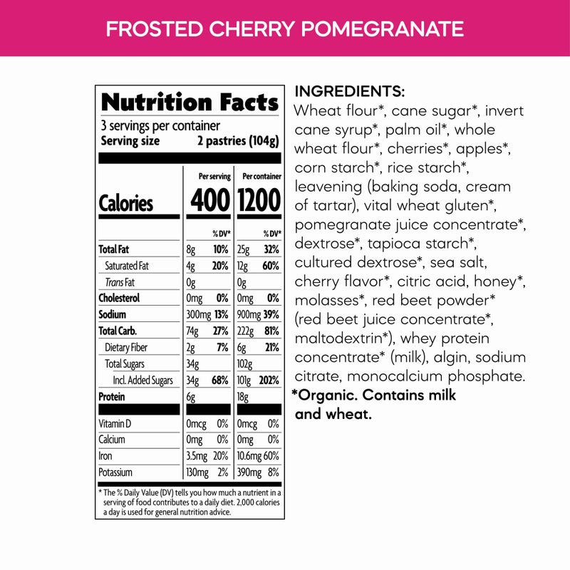 Nature's Path Organic Frosted Cherry Pomegranate Toaster Pastries, 11 oz (Pack of 1), Non-GMO - Image 4