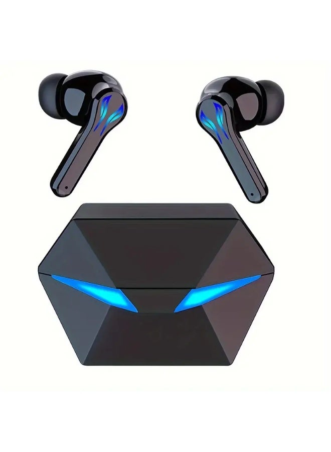 كيلا سماعة ألعاب الضوء الأزرق، سماعة بلوتوث لاسلكية مع أضواء عين LED زرقاء، صوت محيطي ثلاثي الأبعاد، عمر بطارية 40 ساعة، عناصر تحكم باللمس، مثالية للبث المباشر واللاعبين! - Image 1