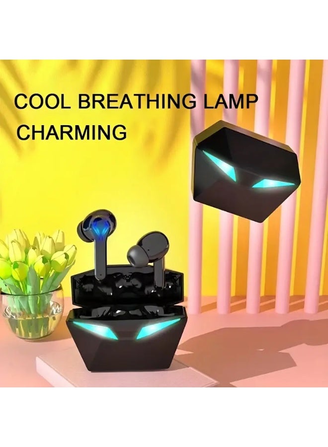 كيلا سماعة ألعاب الضوء الأزرق، سماعة بلوتوث لاسلكية مع أضواء عين LED زرقاء، صوت محيطي ثلاثي الأبعاد، عمر بطارية 40 ساعة، عناصر تحكم باللمس، مثالية للبث المباشر واللاعبين! - Image 5