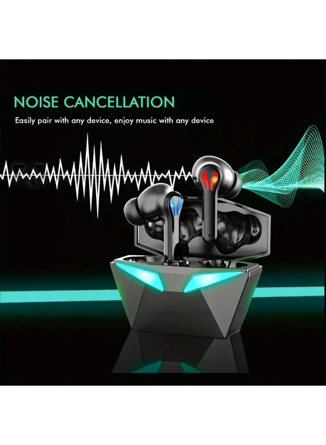 كيلا سماعة ألعاب الضوء الأزرق، سماعة بلوتوث لاسلكية مع أضواء عين LED زرقاء، صوت محيطي ثلاثي الأبعاد، عمر بطارية 40 ساعة، عناصر تحكم باللمس، مثالية للبث المباشر واللاعبين! - Image 4