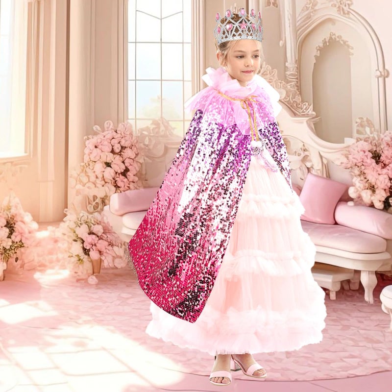 Meland Princess Dress Up for Girls 3-8, Mermaid Dress Up Clothes for Girls Toddler Toys, Birthday Gift for Girl 3 4 5 6 7 8 - Image 3