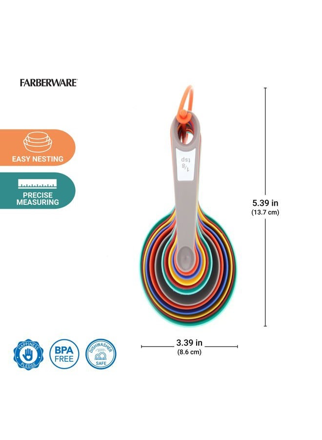 Farberware 12-Piece Measuring Cup and Spoon Set – Color-Coded Kitchen Measuring Tools with Easy-Read Markings, Nesting Design for Compact Storage, Dishwasher Safe - Image 2