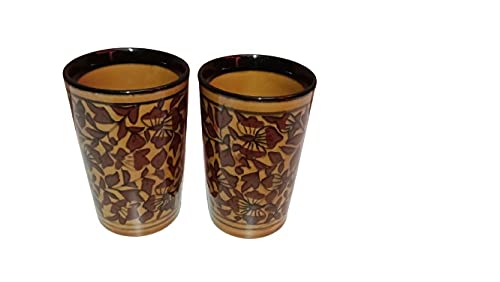 Caffeine Ceramic Stonwear Handmade Brown Shera Combo Set 4 Pieces 1 Jug 2 Glasses and 1 Dip and Souce - Image 2