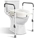 WeHwupe Raised Toilet Seat with Handles for Elderly Toilet Seat Risers for Seniors with Adjustable Padded Arms Elevated Toilet Safety Seat for Standard or Elongated Commode - Image 1