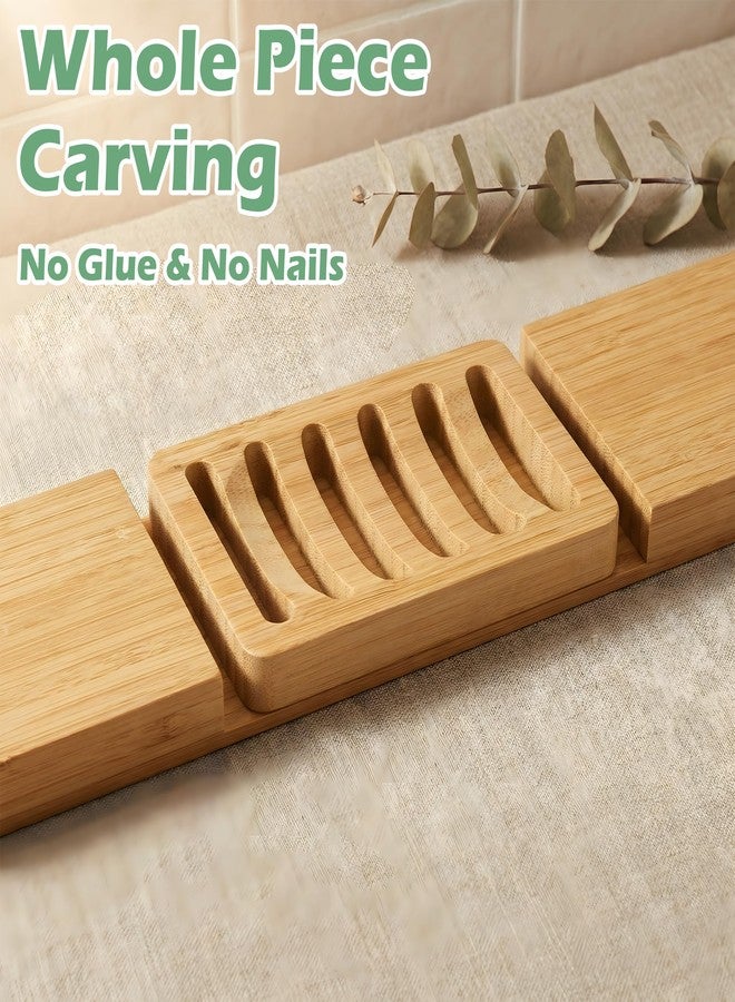 HUGROSE Soap Dish for Shower, 4 Pack Natural Bamboo Bar Soap Holder, Anti-Slip Design for Peace of Mind, Natural and Healthy - Image 4