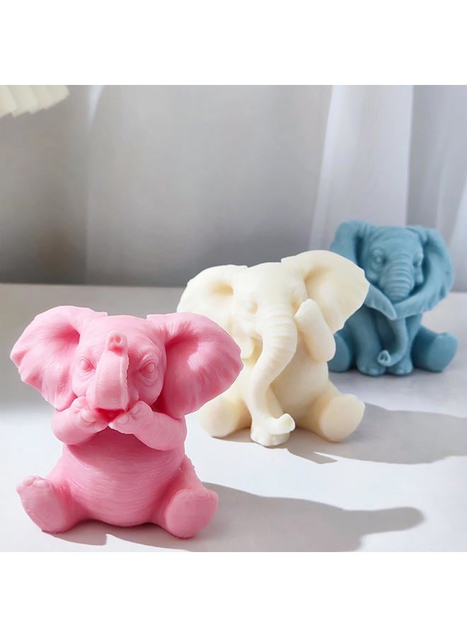 ESEENS Elephant Mold Elephant Candle Mold Animal Candle Mold Elephant Resin Casting Mold Resin Making Molds Silicone Mold for Candle Home Decorate Mold Candle Making Mold 3D Animal Mold Clay Mold - Image 4