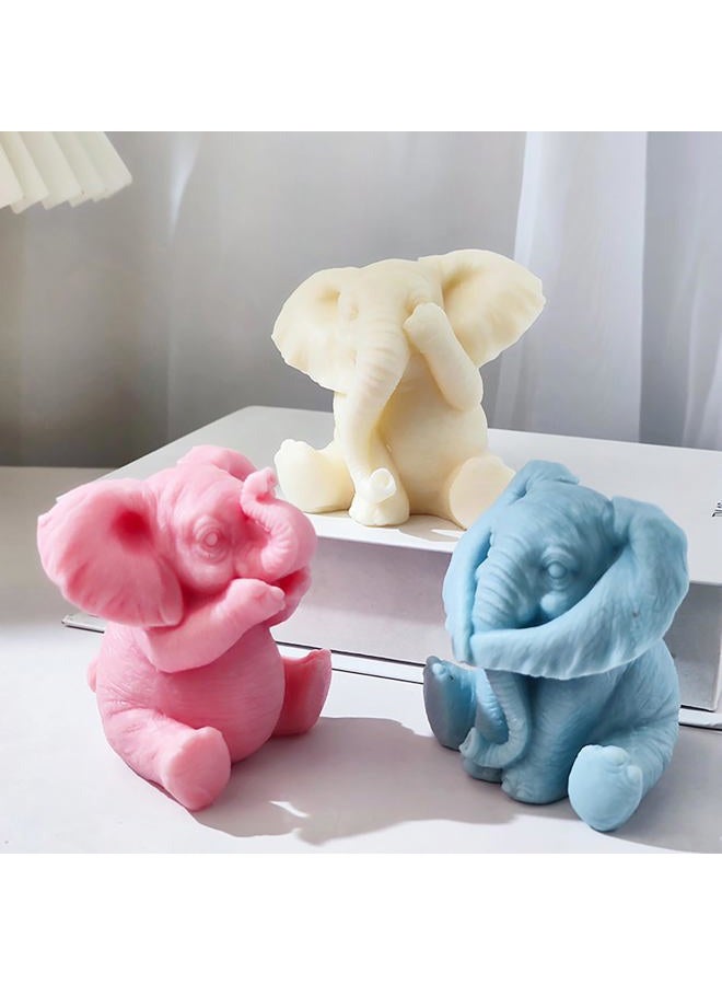 ESEENS Elephant Mold Elephant Candle Mold Animal Candle Mold Elephant Resin Casting Mold Resin Making Molds Silicone Mold for Candle Home Decorate Mold Candle Making Mold 3D Animal Mold Clay Mold - Image 2
