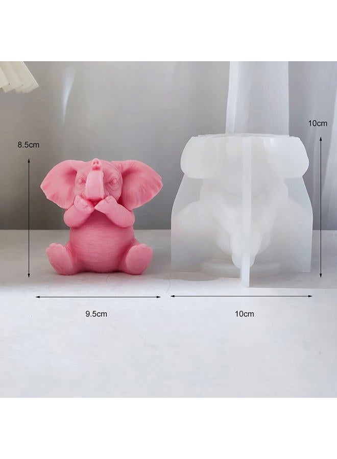 ESEENS Elephant Mold Elephant Candle Mold Animal Candle Mold Elephant Resin Casting Mold Resin Making Molds Silicone Mold for Candle Home Decorate Mold Candle Making Mold 3D Animal Mold Clay Mold - Image 3
