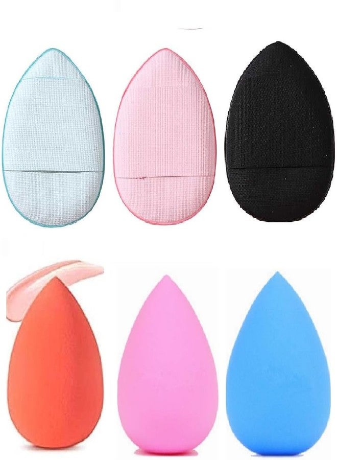 Gonegal 3 Pcs Finger Powder Puff With 3Pcs Soft Makeup Puff Blender Sponge(Multicolour) - Image 1