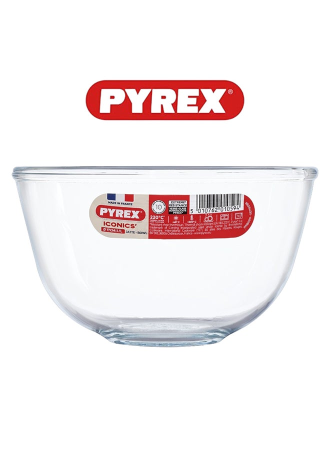 Pyrex 1L Glass Mixing Bowl - Heat Resistant and Stackable Clear 1Liters - Image 1