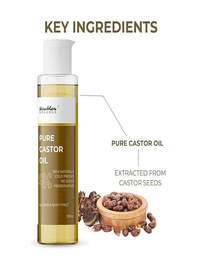 Usables ORGANIC Premium Cold Pressed Organic Castor Oil For Skin, Hair & Eyebrows | Rich in Vit E & free fatty acids | Hydrates & Nourishes skin | Promotes Hair Growth, Strengthens strands - Image 3