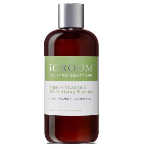 iGroom Argan+Vitamin E Dog Shampoo, Groom Like a Professional, Enhanced Cleaning Power, Reccommended pH Balance, Made in USA, 16 oz - Image 1