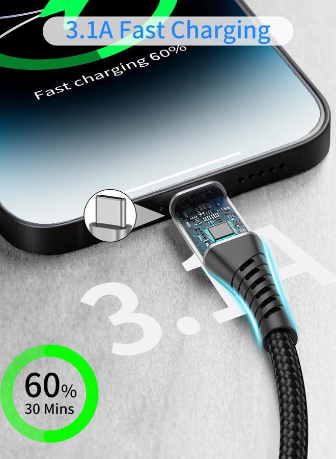 Umefly USB A to USB C Cable 3FT for iPhone 15 16 Pro Max, 2 Pack Braided Type C Charger Fast Charging Cable Cord for iPad Air Pro, Samsung Galaxy S24/S23/S22,Google Pixel, USB to USBC Cable 3FT - Image 5