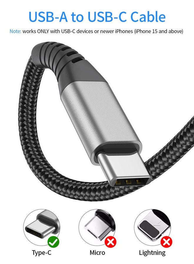 Umefly USB A to USB C Cable 3FT for iPhone 15 16 Pro Max, 2 Pack Braided Type C Charger Fast Charging Cable Cord for iPad Air Pro, Samsung Galaxy S24/S23/S22,Google Pixel, USB to USBC Cable 3FT - Image 2