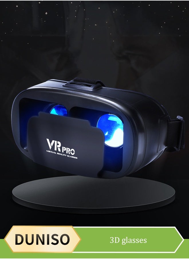 DUNISO VR Headset，Virtual Reality Glasses for iOS Android Phone New Goggles for 3D Movies VR Games Compatible 5-7inch，Soft & Comfortable Adjustable Distance，Black  - Image 1