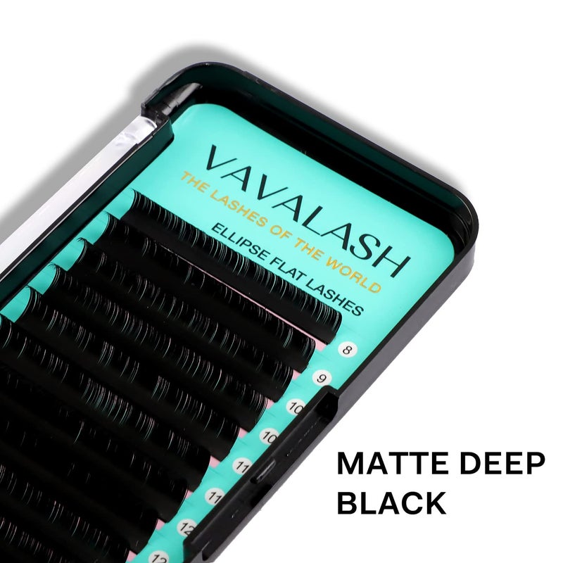 VAVALASH Ellipse Eyelash Extensions 0.15mm D Curl 10mm Flat Eyelash Extension Supplies Light Lashes Matte Individual Eyelashes Salon Use Black Mink False Lashes Mink Lashes Extensions(D-0.15-10mm) - Image 4