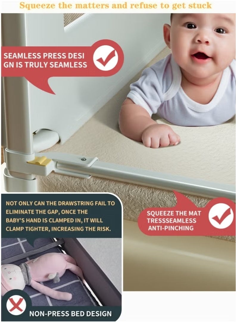 Gonice Bed Rail for Toddlers, Toddler Bed Rails with Double Child Lock, Bed Rail for Baby Kids, Infants Height Adjustment Guardrail for Queen Size Bed -1Piece - 70.8 Inch (1.8m) - Image 2