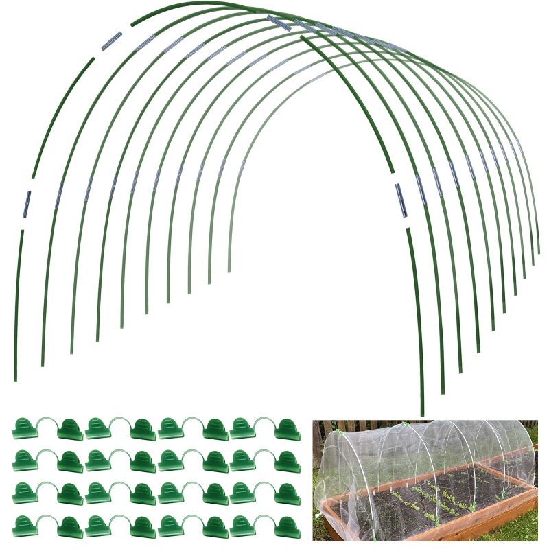 MAXPACE Greenhouse Hoops for DIY 2.8ft or Wider Grow Tunnel, Rust-Free Fiberglass Support Hoops Frame for Garden Fabric, DIY Plant Support Garden Stakes, Gardening Supplies, 50pcs - Image 1