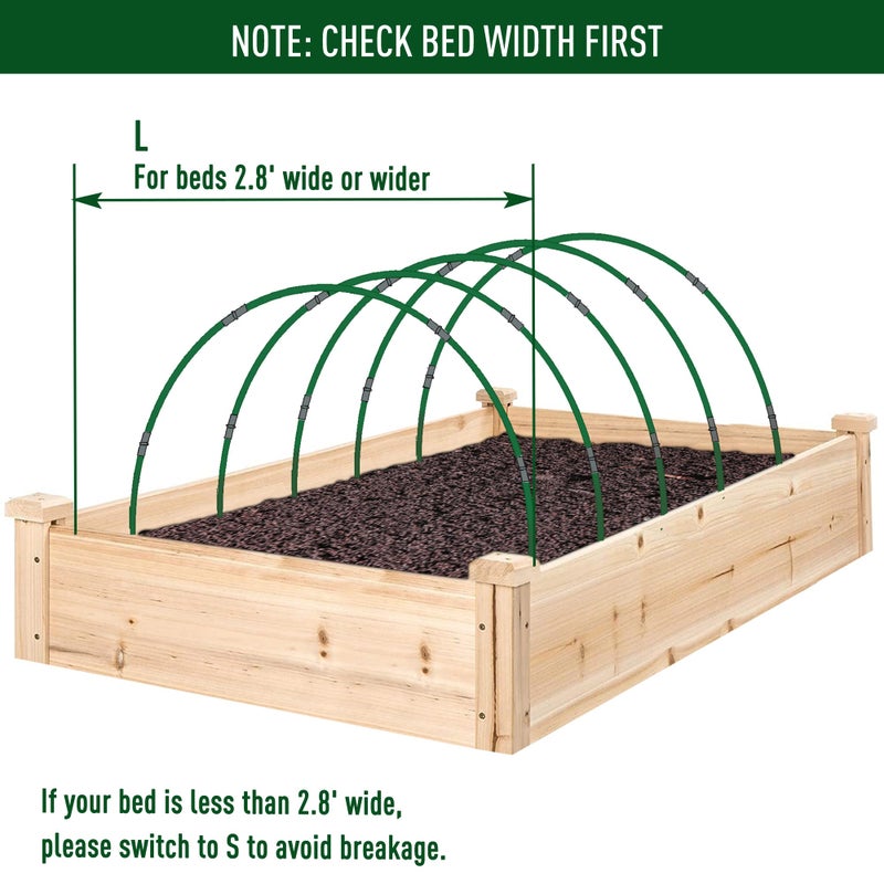 MAXPACE Greenhouse Hoops for DIY 2.8ft or Wider Grow Tunnel, Rust-Free Fiberglass Support Hoops Frame for Garden Fabric, DIY Plant Support Garden Stakes, Gardening Supplies, 50pcs - Image 3