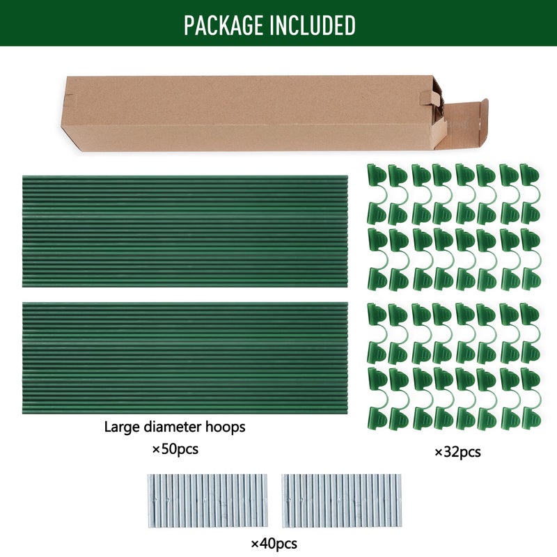 MAXPACE Greenhouse Hoops for DIY 2.8ft or Wider Grow Tunnel, Rust-Free Fiberglass Support Hoops Frame for Garden Fabric, DIY Plant Support Garden Stakes, Gardening Supplies, 50pcs - Image 2