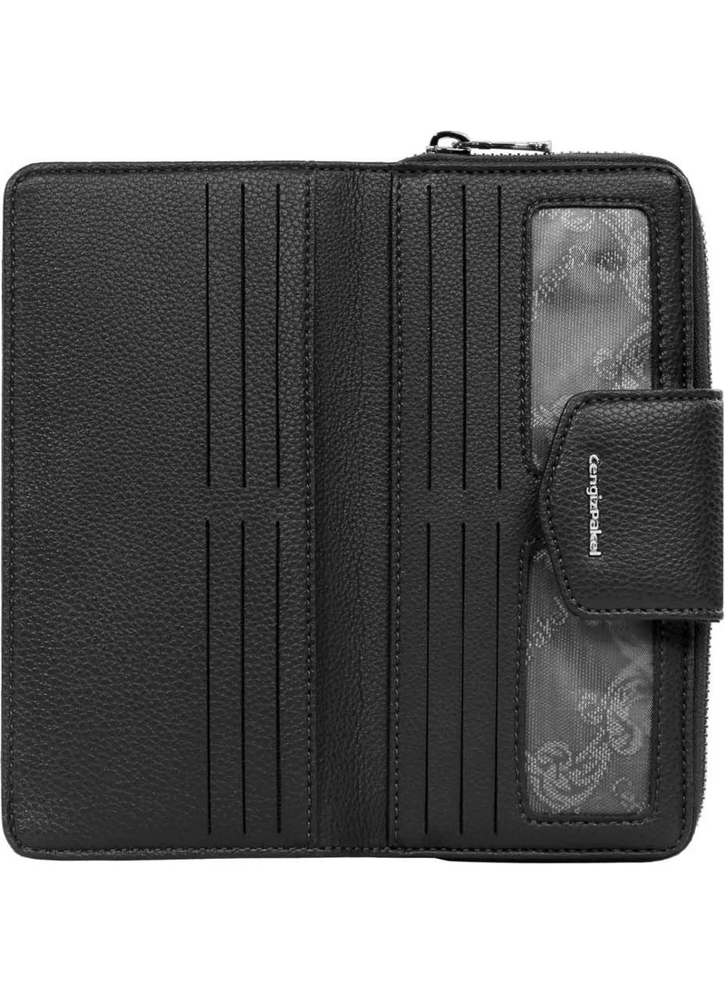 Cengiz Pakel Women's Wallet-Portfolio 65232M Maddy-Black