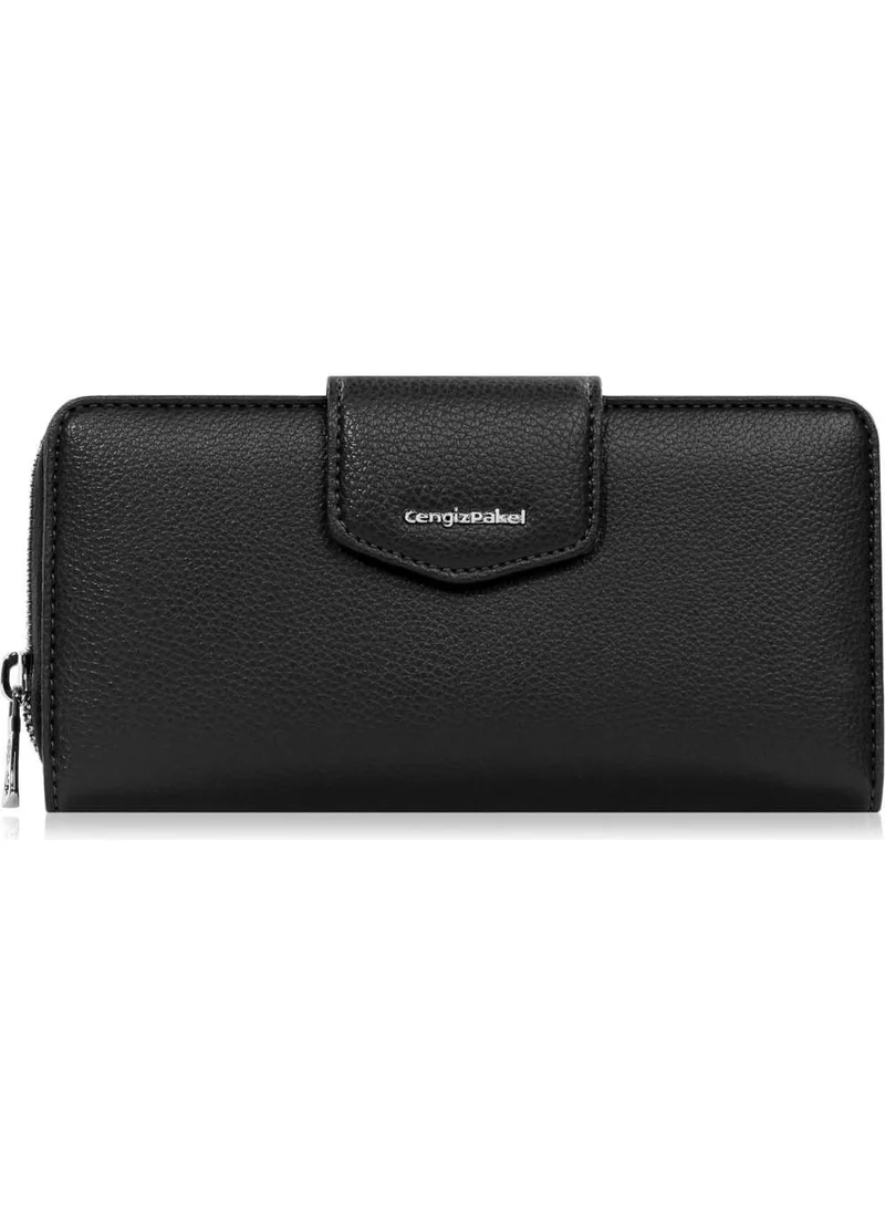 Cengiz Pakel Women's Wallet-Portfolio 65232M Maddy-Black