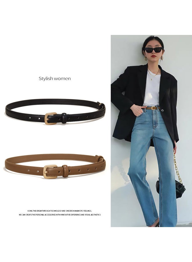 SAFIYA Qixi Festival Gift】2025 New Two-layer Cowhide Belt For Women, Jeans Belt With Pin Buckle - Image 2