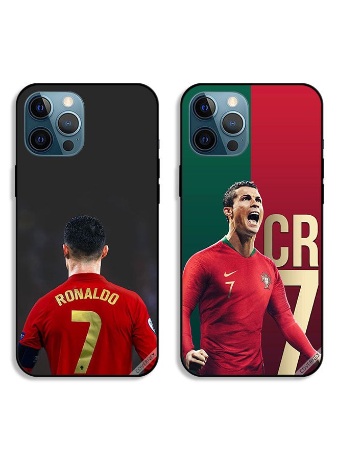 Covernex Two Cases For Apple iPhone 12 Pro Protective Covers Ronaldo The GOAT Of Football - Image 1