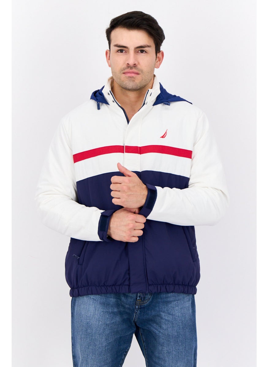 NAUTICA Men Brand Logo Hooded Puffer Jacket, Multicolor  - Image 1