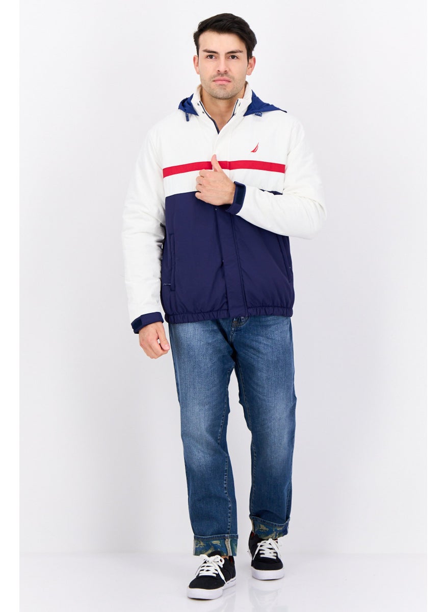 NAUTICA Men Brand Logo Hooded Puffer Jacket, Multicolor  - Image 2