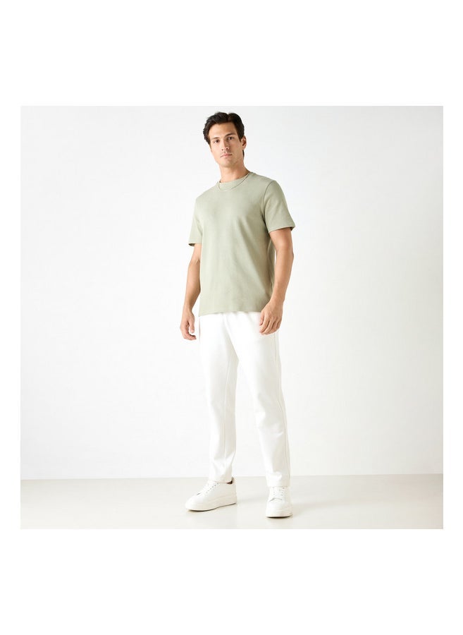 Iconic - Textured Crew Neck T-Shirt - Image 1
