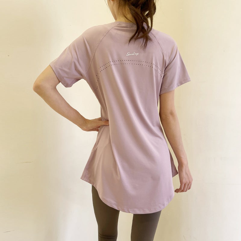 Generic Elegant Yoga Tee Quick-Dry Slim Fit lotus root pink 