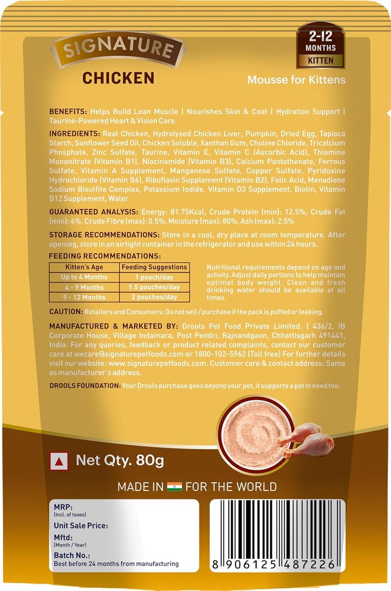 Grain Zero Signature Grain Zero Kitten Chicken Mousse 80g - Complete Nutrition for Kittens - Image 2
