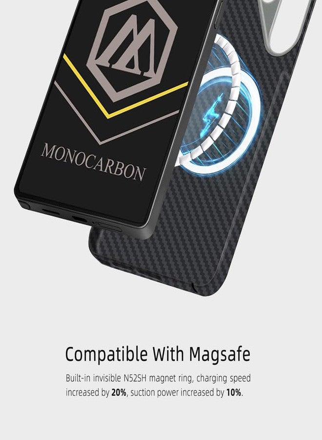 MONOCARBON Real Aramid Fiber [ULTRA SLIM MagSafe compatible] for Samsung Galaxy S25 ULTRA case cover Lightweight Anti-Scratch - Matte Black - Image 3