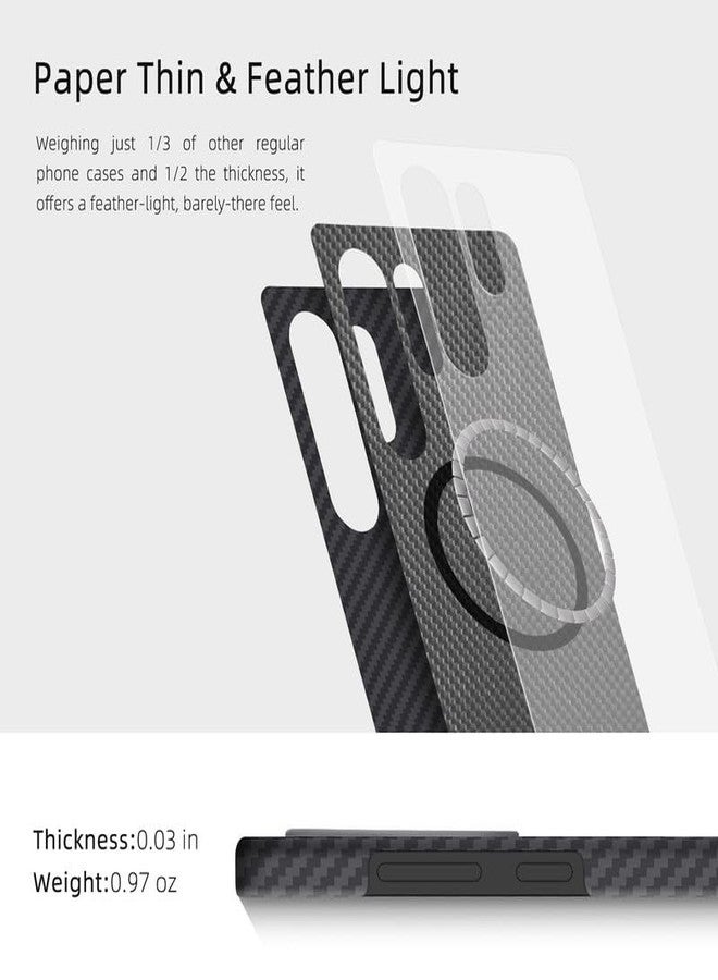 MONOCARBON Real Aramid Fiber [ULTRA SLIM MagSafe compatible] for Samsung Galaxy S25 ULTRA case cover Lightweight Anti-Scratch - Matte Black - Image 5